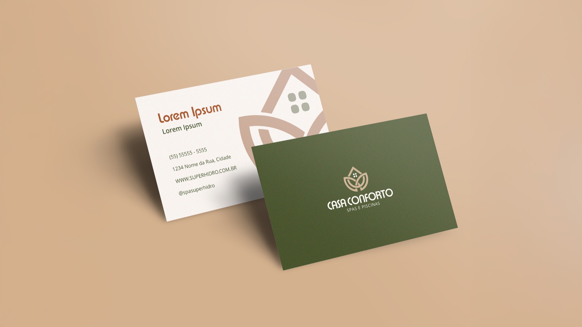 Luxury business card mockup psd in pink tone with front and rear